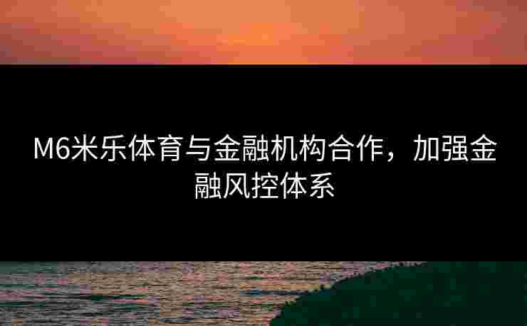 M6米乐体育与金融机构合作，加强金融风控体系