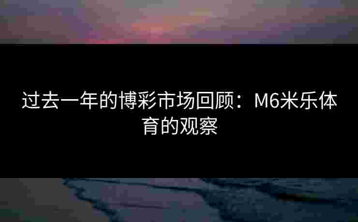 过去一年的博彩市场回顾：M6米乐体育的观察