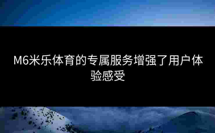 M6米乐体育的专属服务增强了用户体验感受